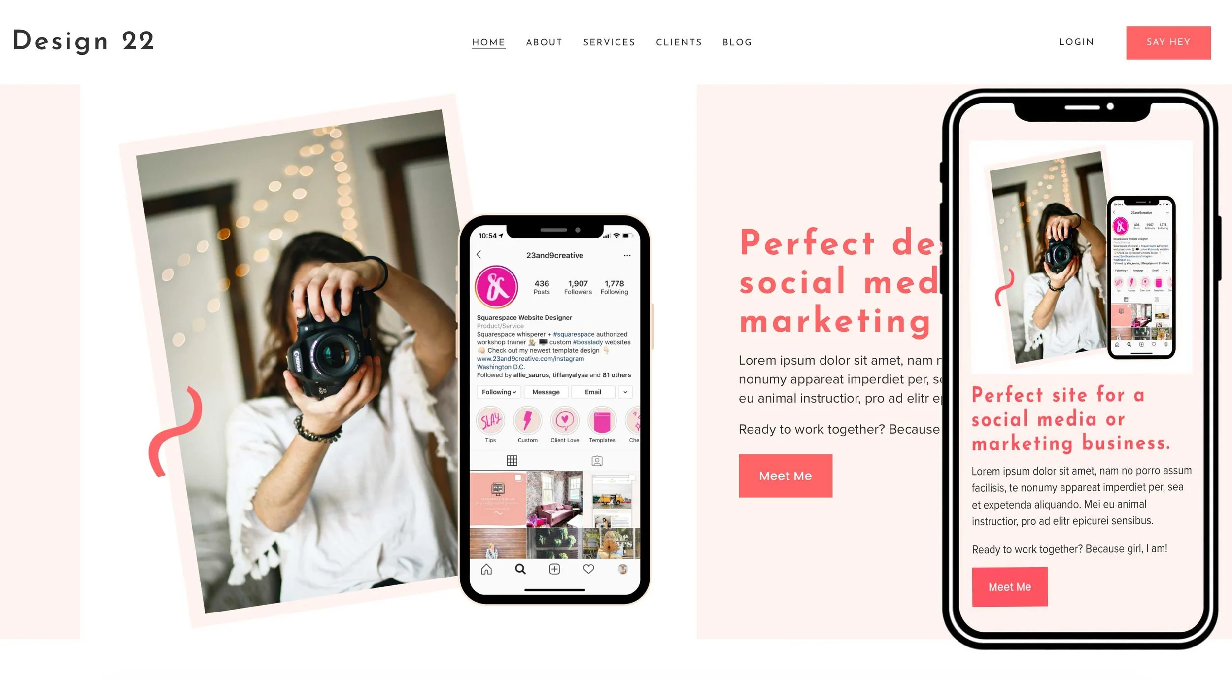 Squarespace social media templates