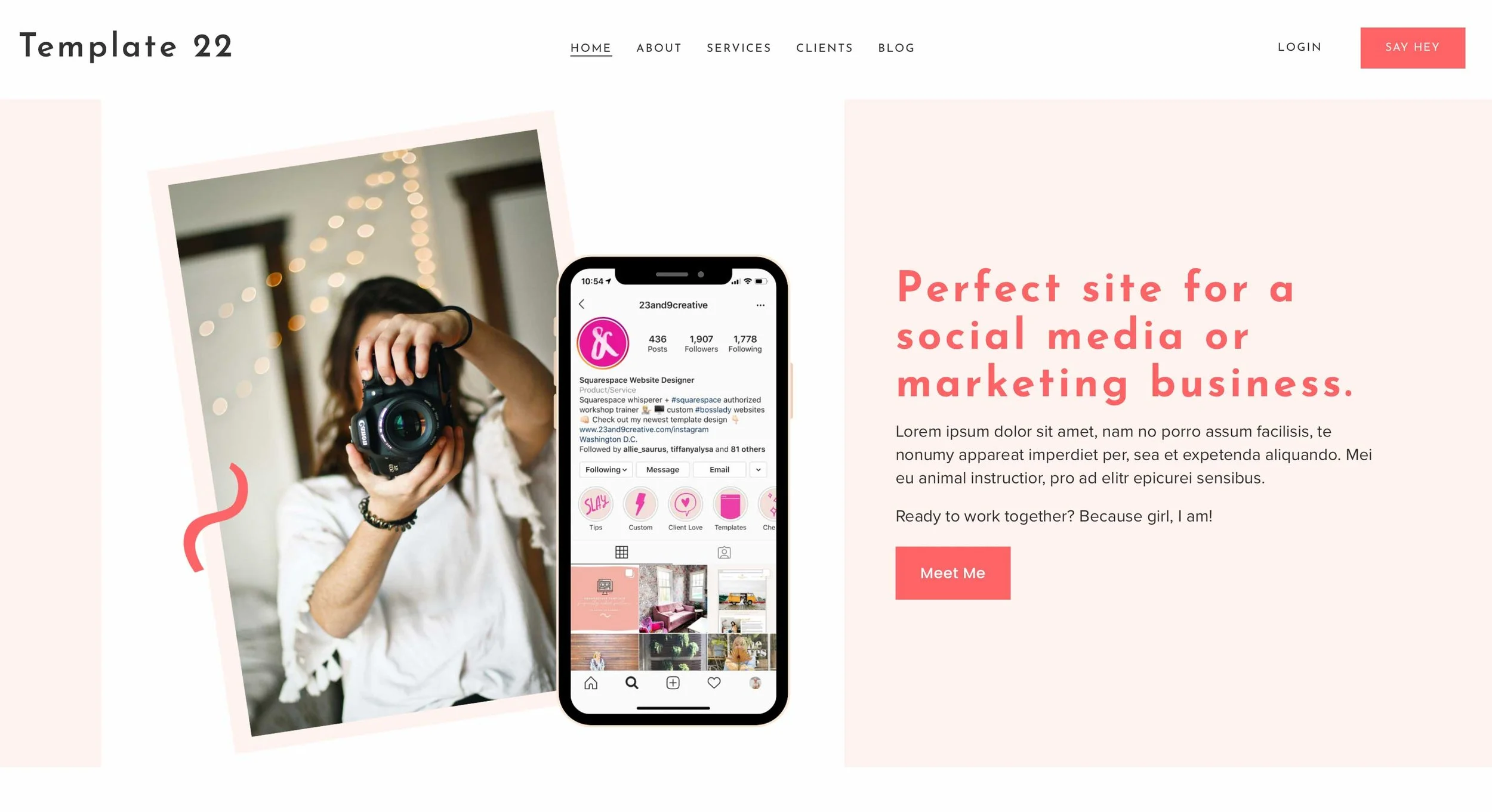 Beautiful Squarespace website templates for a shop.