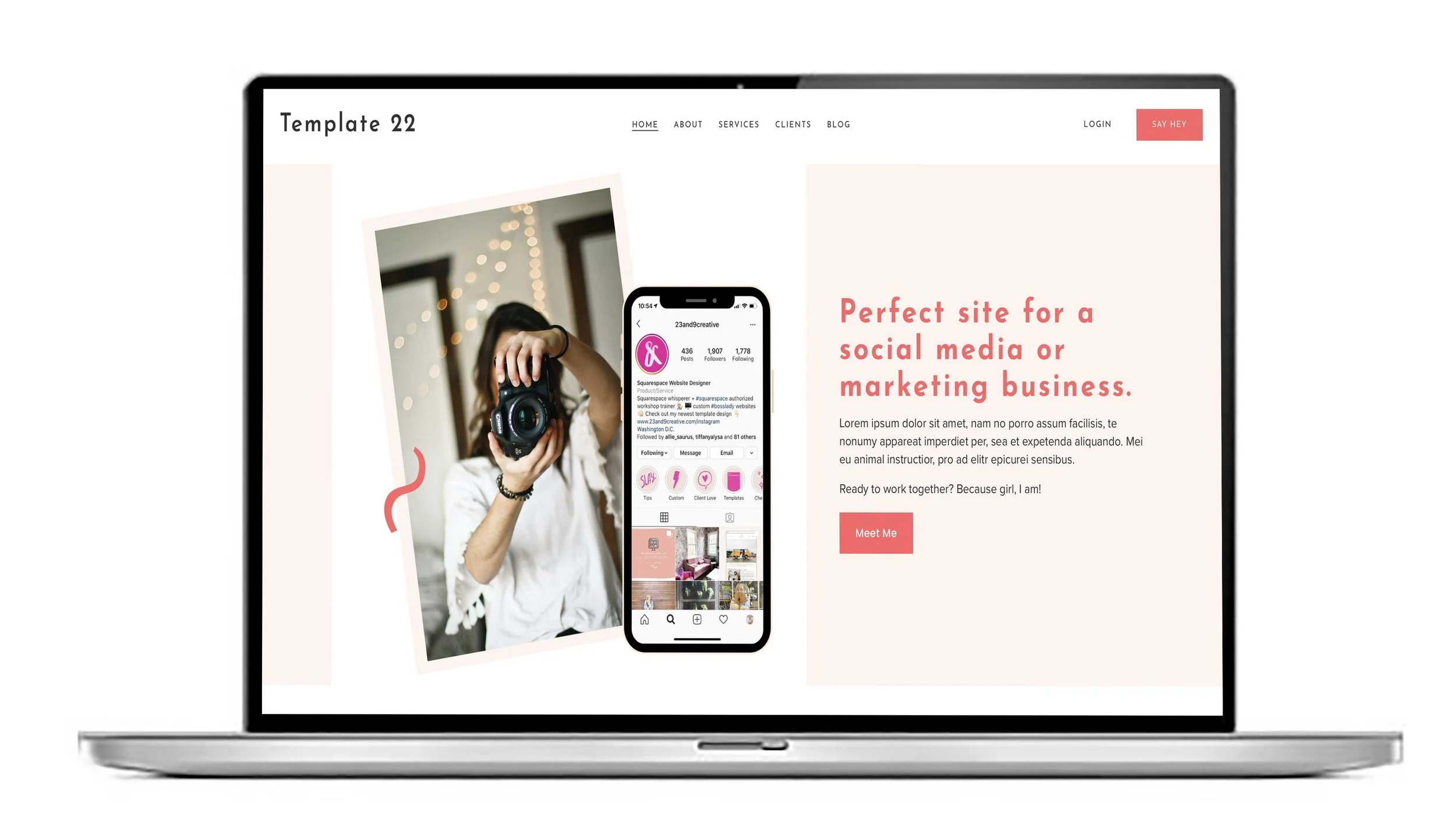UK Squarespace website template