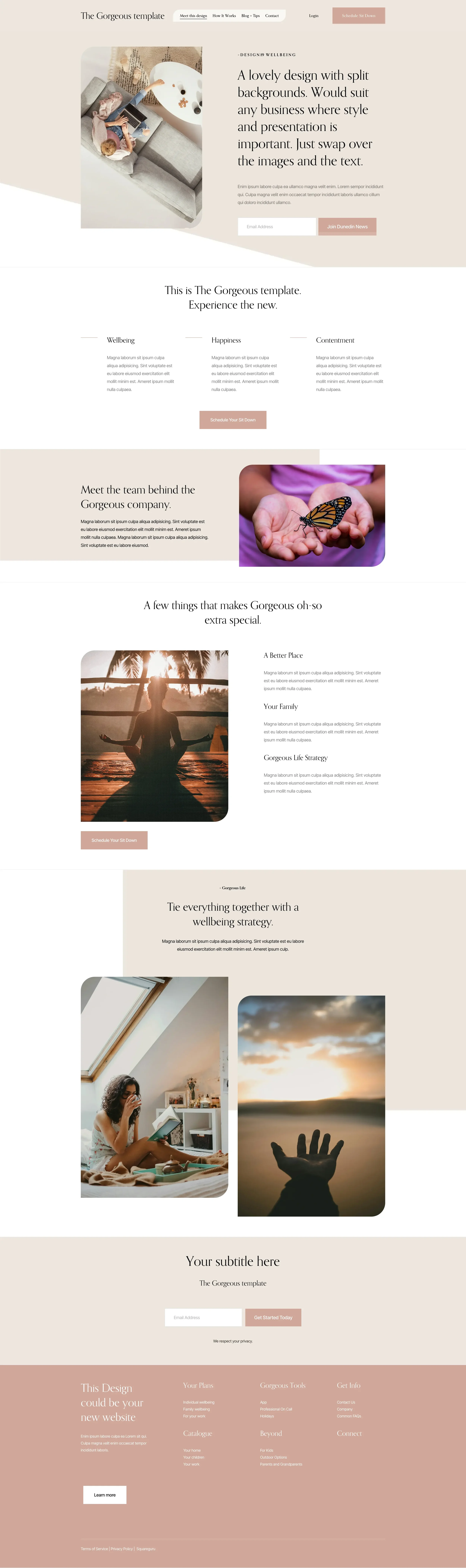 The Gorgeous - Squarespace website template for an artist, designer, fashion business or consultant's website. A website where design is important.