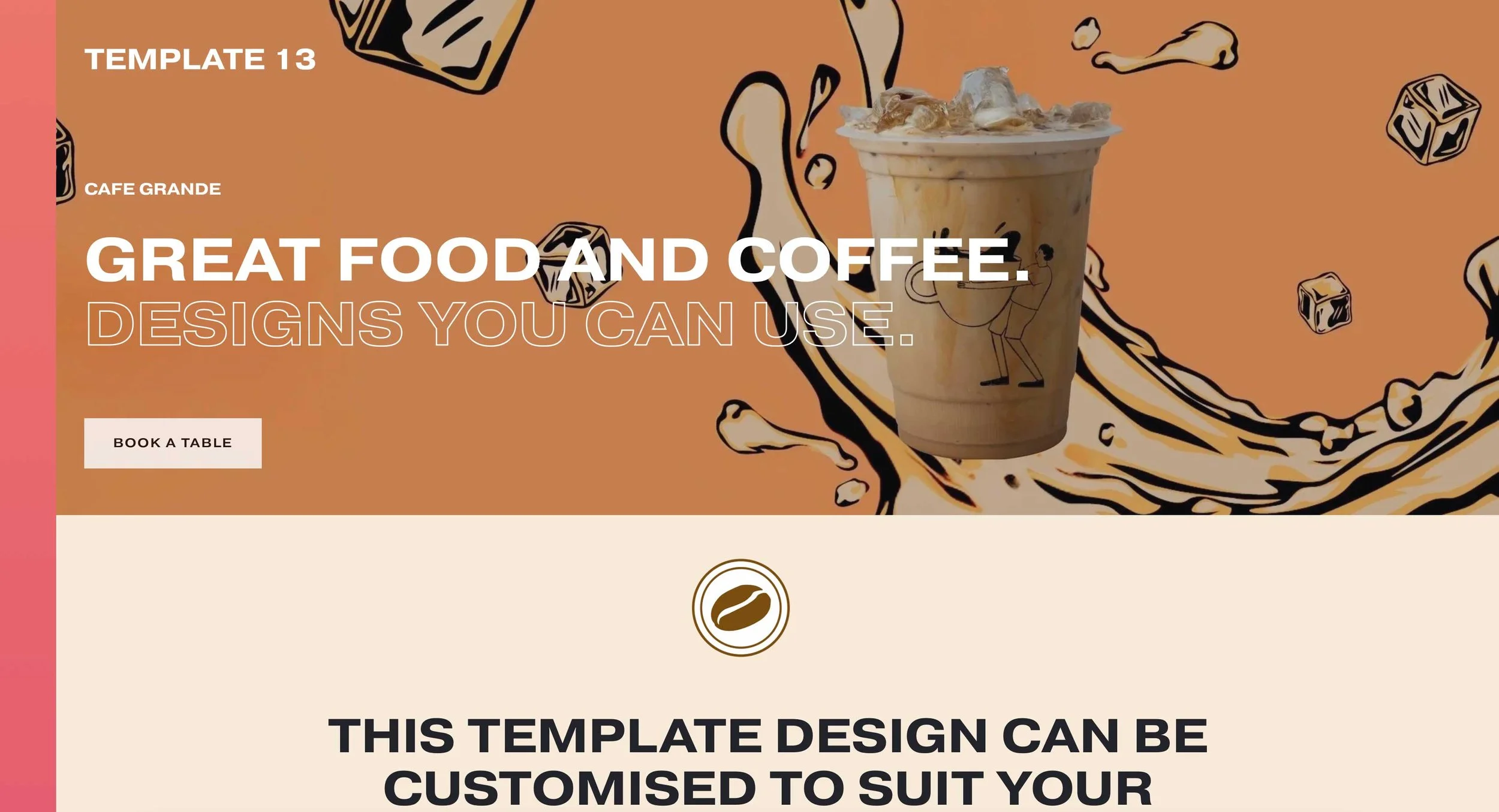 A new Squarespace website Template design for a cafe.