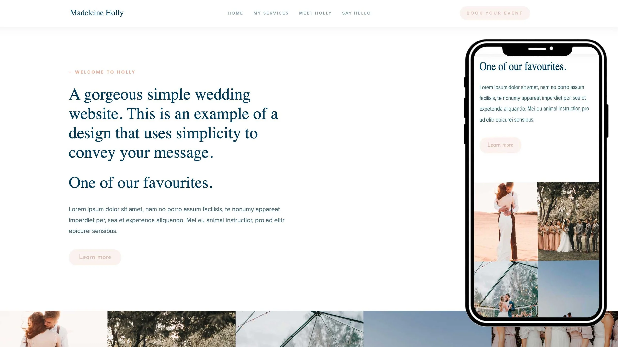 Squarespace wedding templates