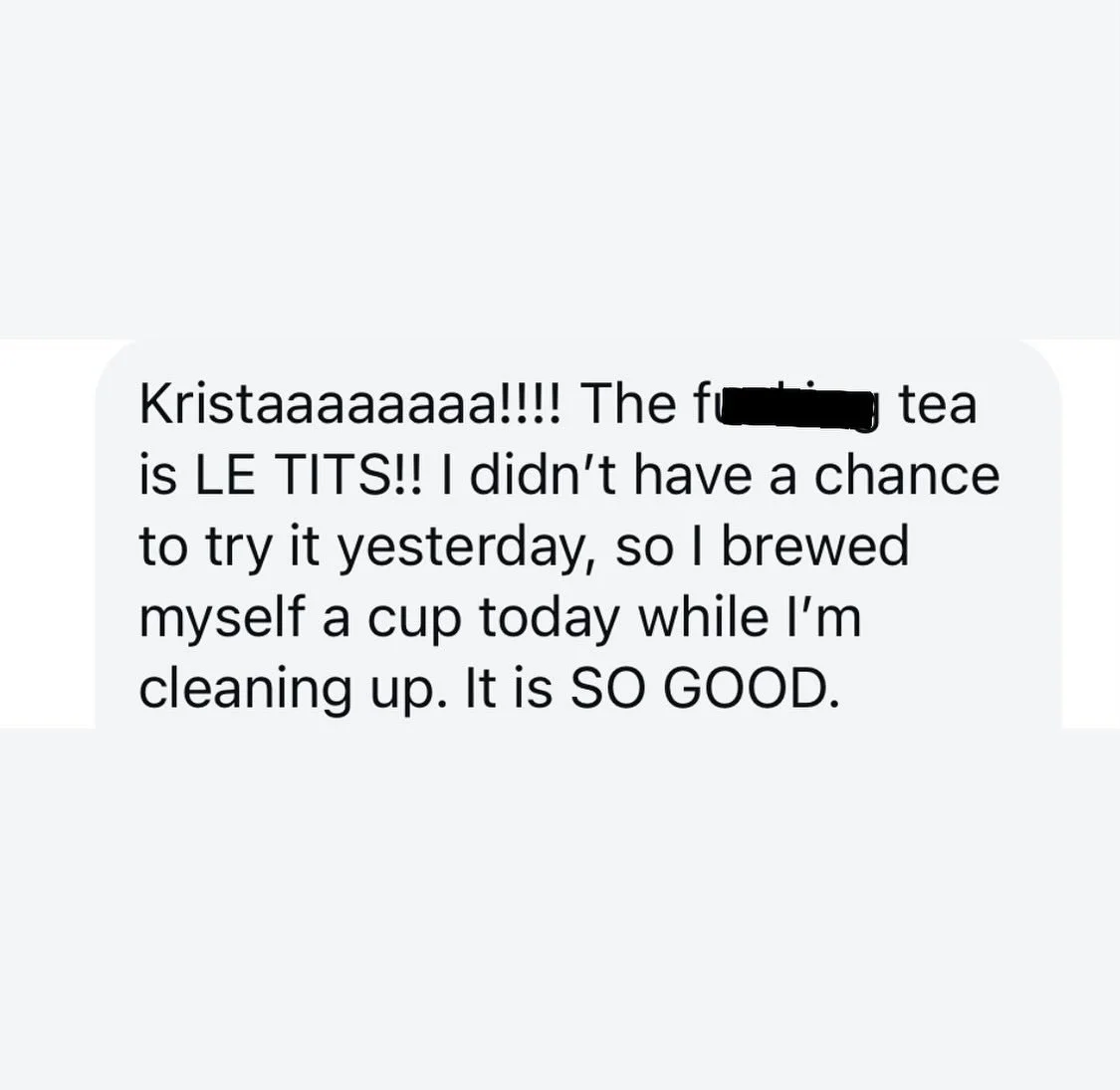 Looooove me a good testimonial! 🫶🏻🙏🏼 Proud tea mama. 🍵 Thank you @dancingtigermm 😘💓