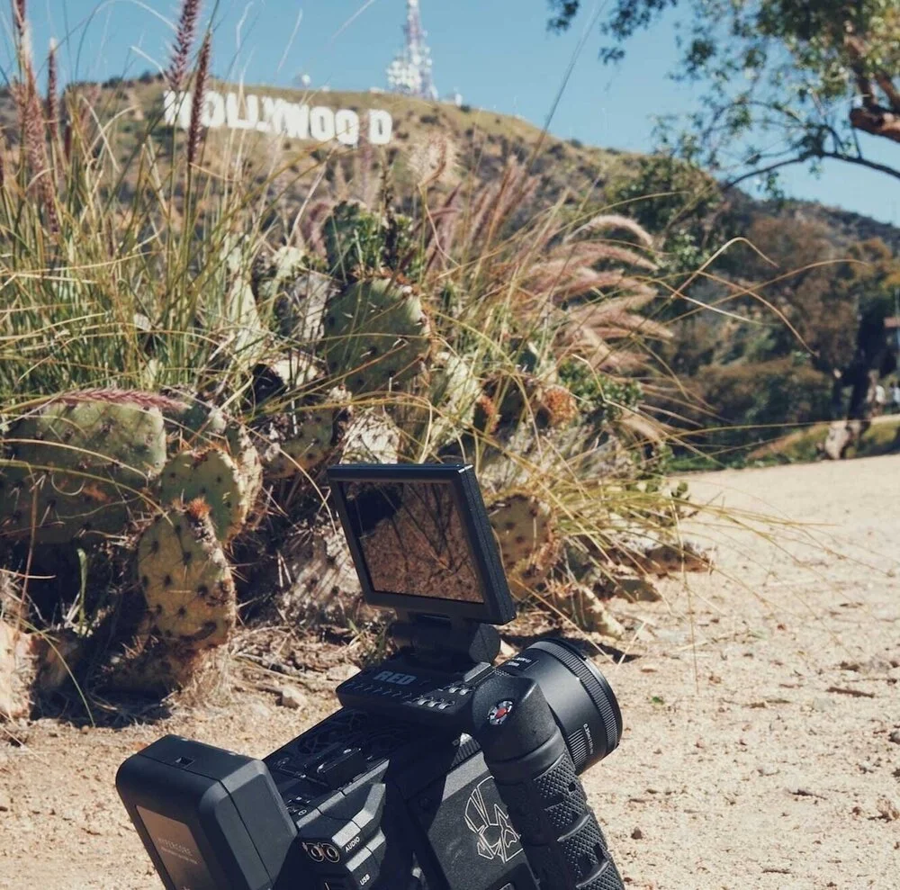 Photograph of film camera in Hollywood Hills