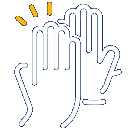 Hands high fiving