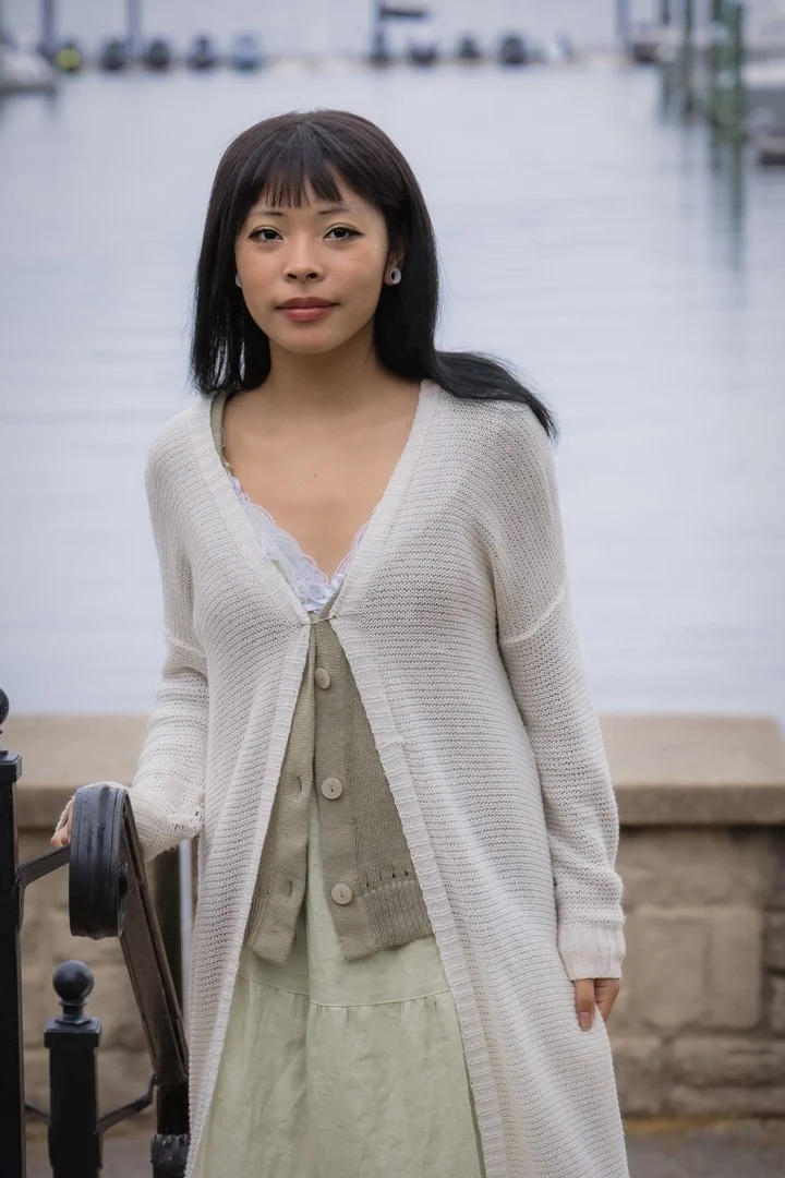 Senior on location at the waterfront, headshot or 3/4 length