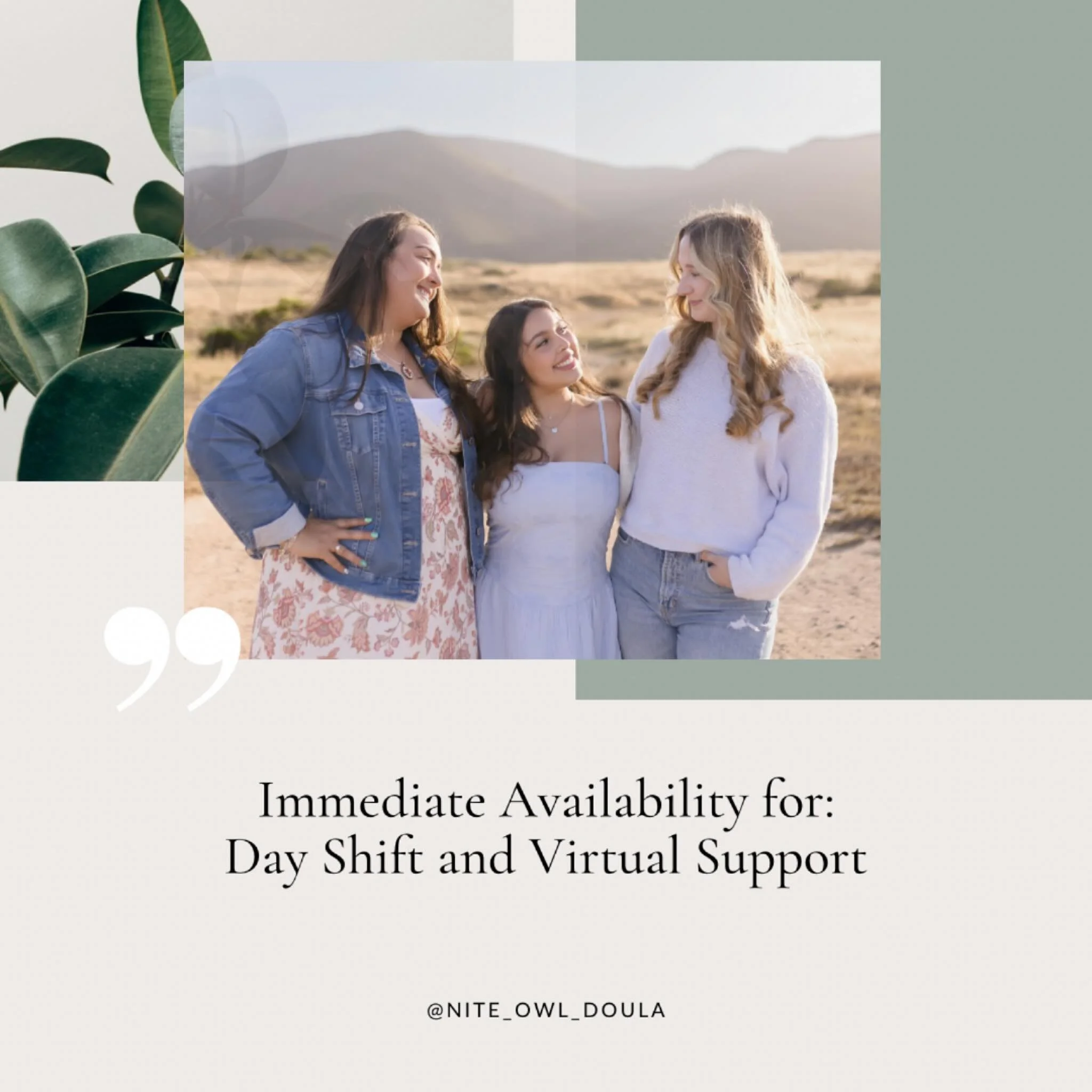 If you are seeking immediate support for day shifts or virtual support please let us know!
We’ve got you!
#sandiego_ca #sandiegodoulas #dayshift #dayshiftdoula #postpartum #postpartumsupport #postpartumteam #virtualsupport