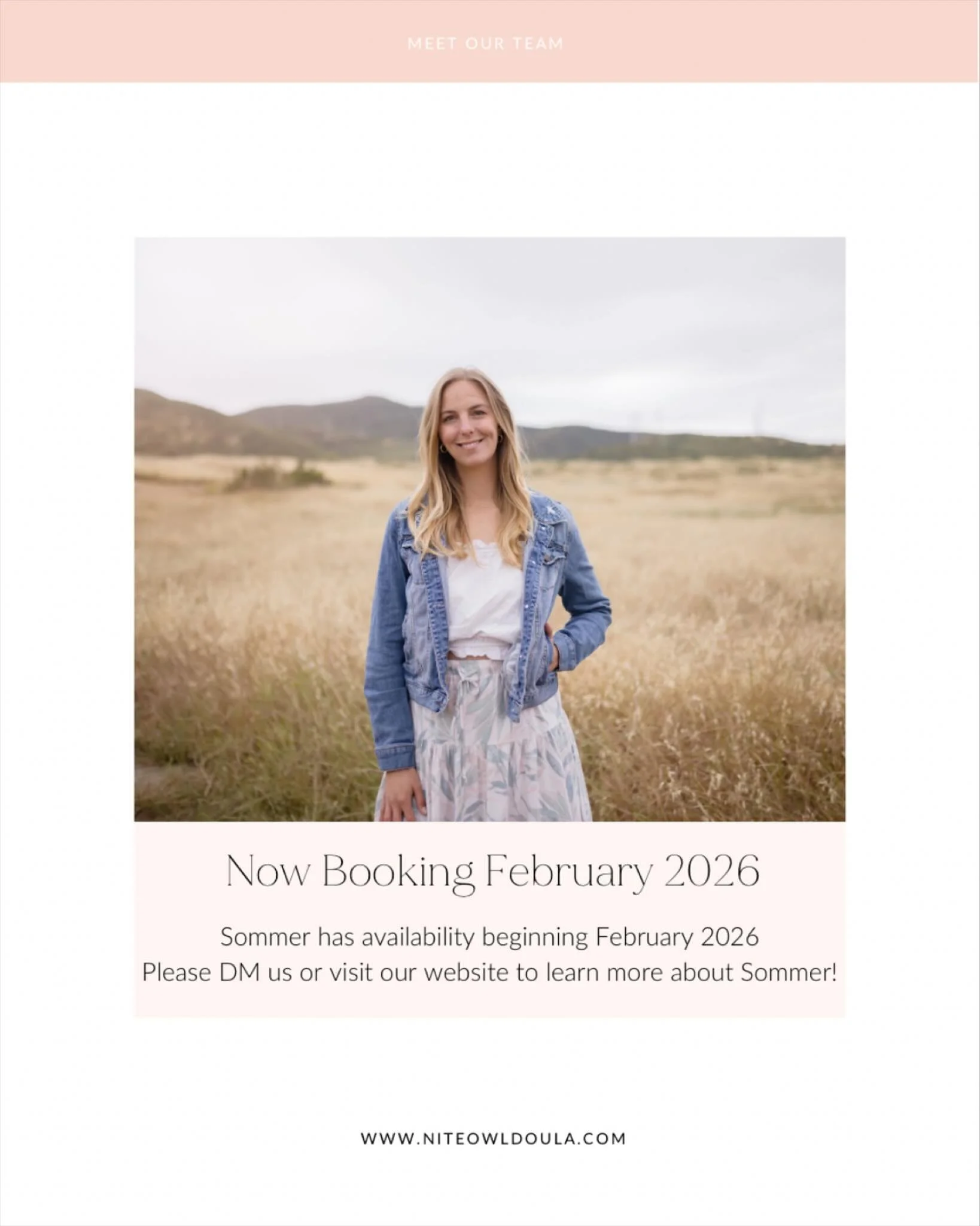 ✨ Our incredible Sommer is now booking for February 2026! ✨
If you&rsquo;re expecting and want extra support during your postpartum period, we&rsquo;d love to connect you with Sommer or any of our available postpartum doulas. 💛
Whether you&rsquo;re 