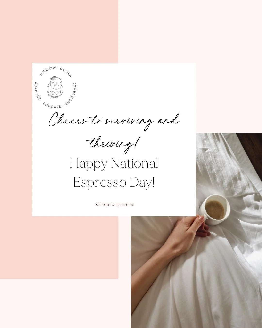 Happy National Espresso Day! 
To all our tired parents, newborn snugglers, late-night feeders, early risers, and the amazing doulas who support them&hellip; today is your day.
Whether it&rsquo;s a single shot, a double, or something iced to survive t