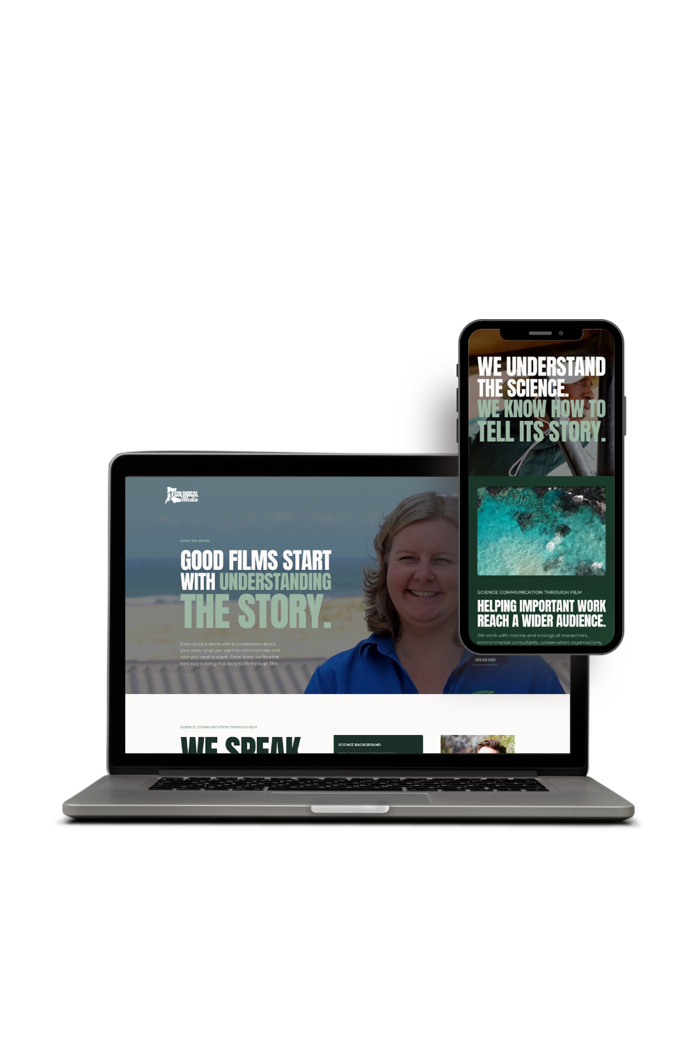 Ecological Media Australia website on screens
