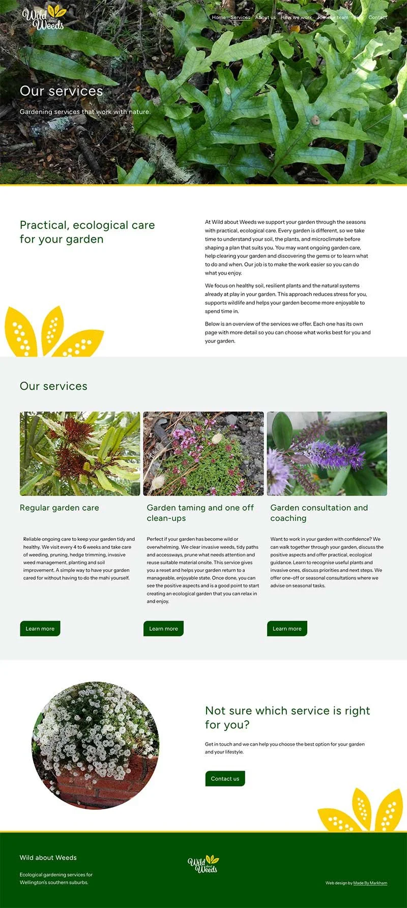 Website designer for gardening website