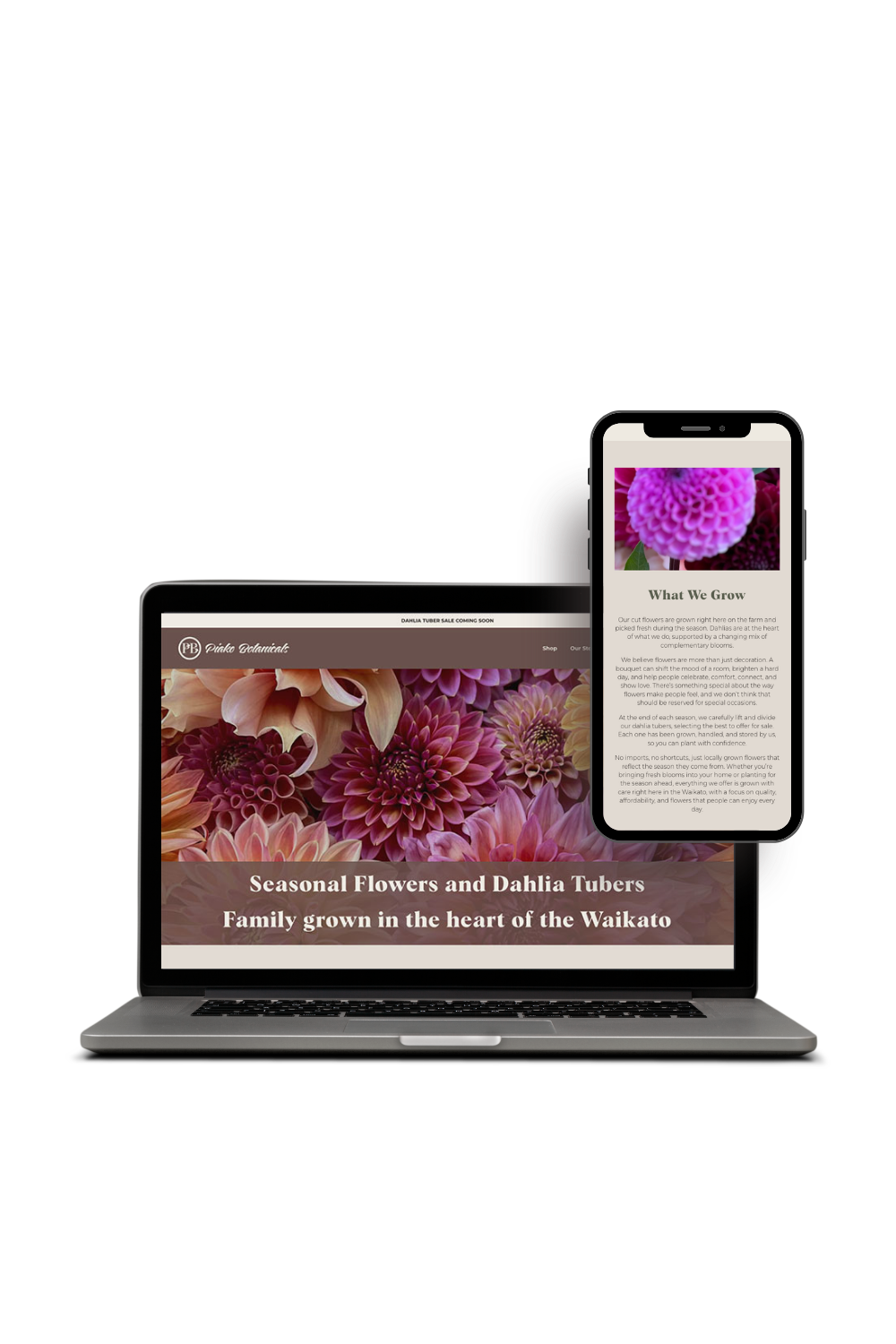 Ecommerce website design for flower farmer NZ