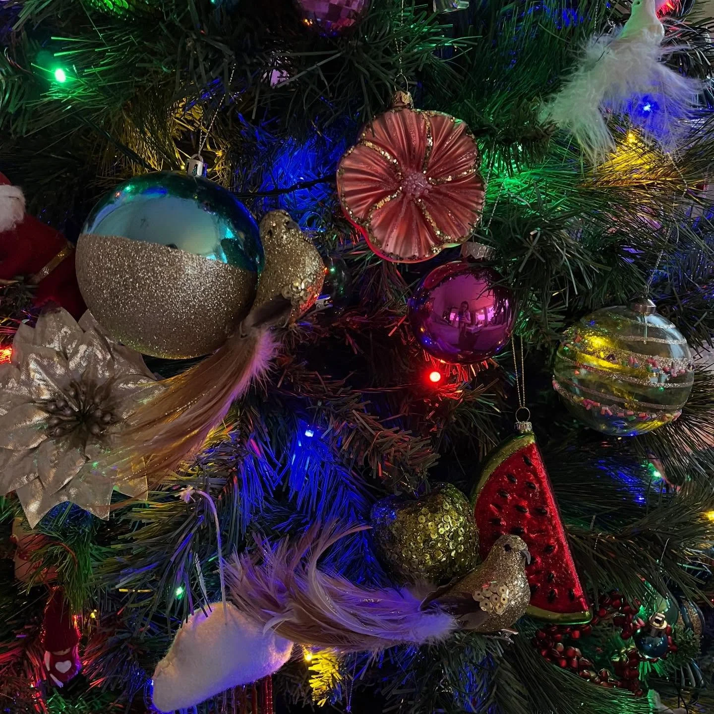 And then she was up. The queen of all tacky Christmas trees in the land ❤️