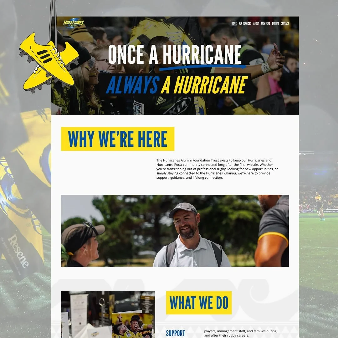 Had an absolute blast working on the new Hurricanes Alumni website! 🏉

I was given total creative freedom on this one &mdash; and the result is a site that&rsquo;s bold, fun, and true to the Hurricanes spirit 💛🖤💙

It&rsquo;s full of info about th