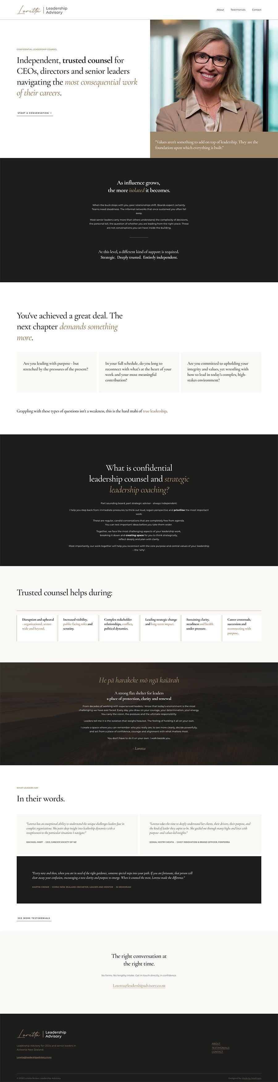 Business mentor website on screen