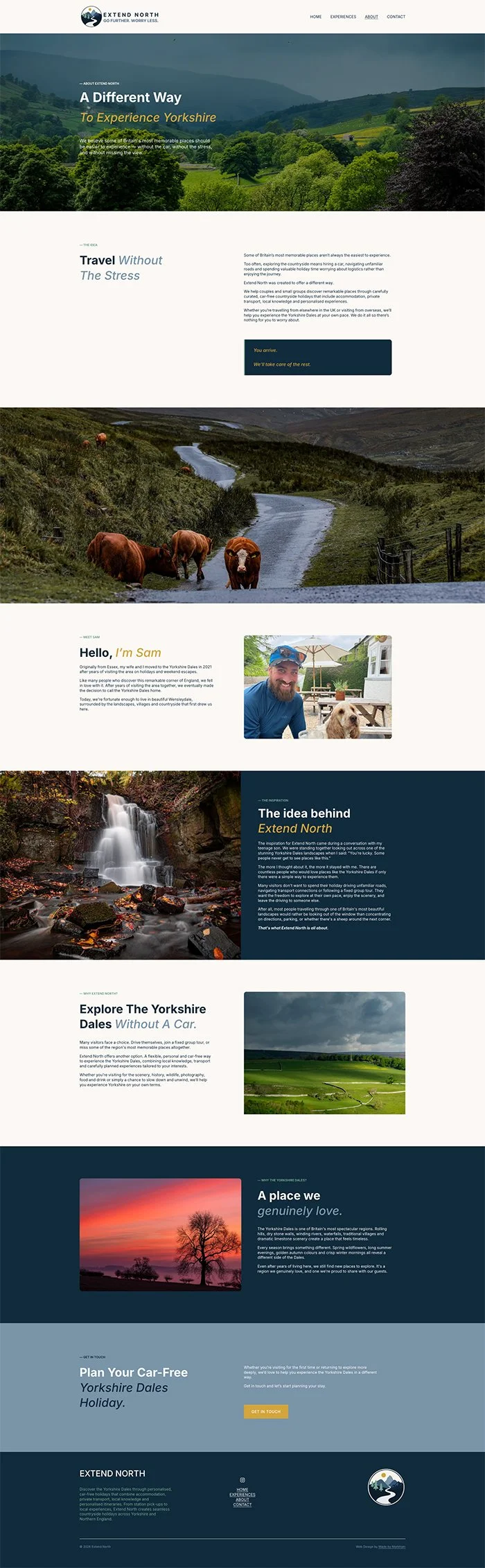 Modern, sophisticated website design for travel company