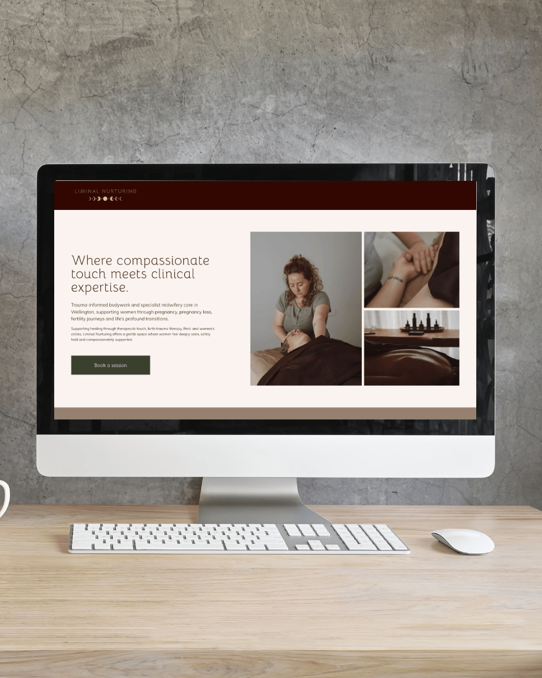 Sophisticated, feminine website design Squarespace NZ