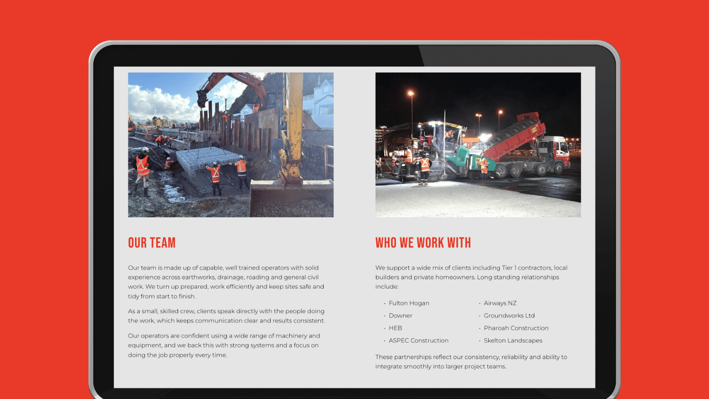 Contractor website design NZ