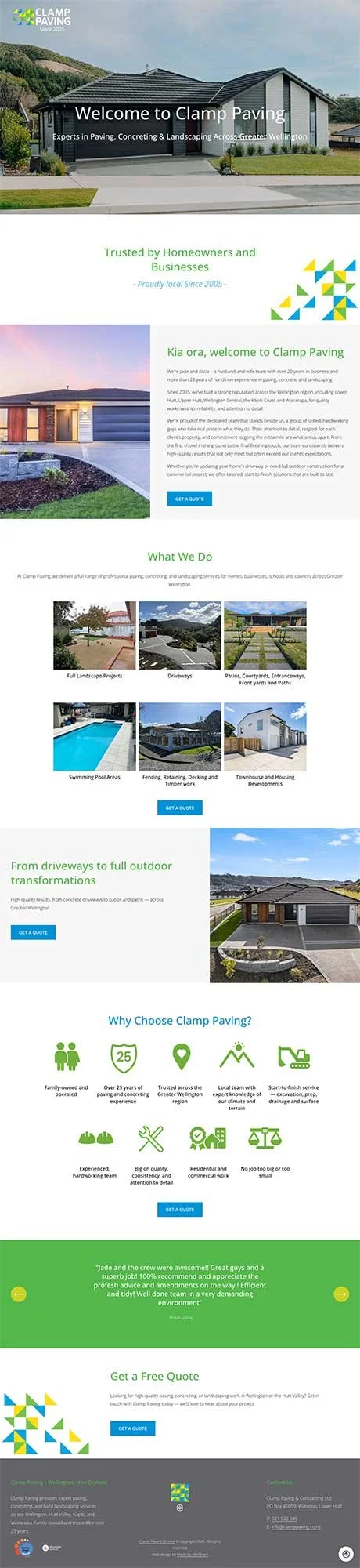 Squarespace paving website