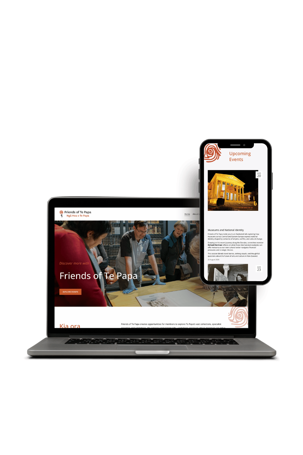 Non for profit website design for Te PapA
