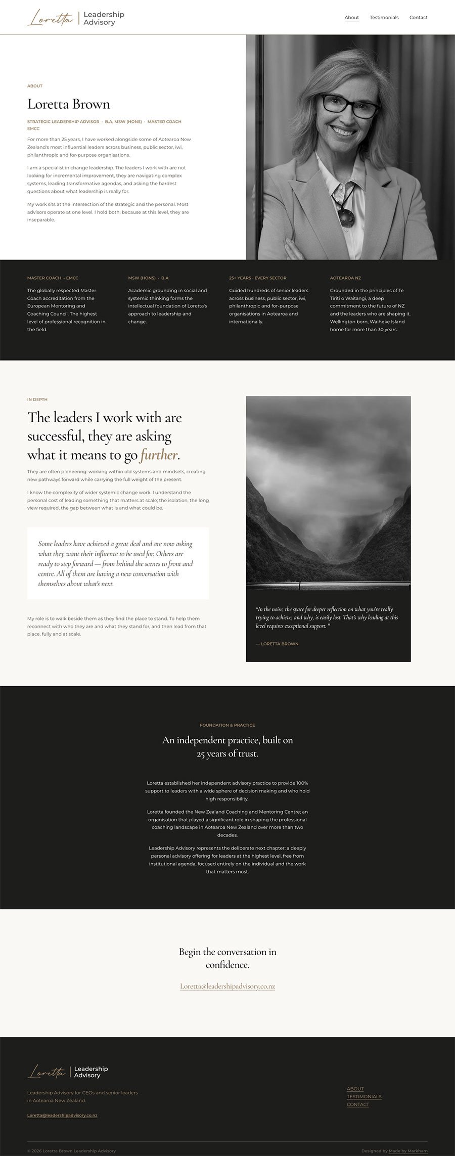 Leadership mentor website design