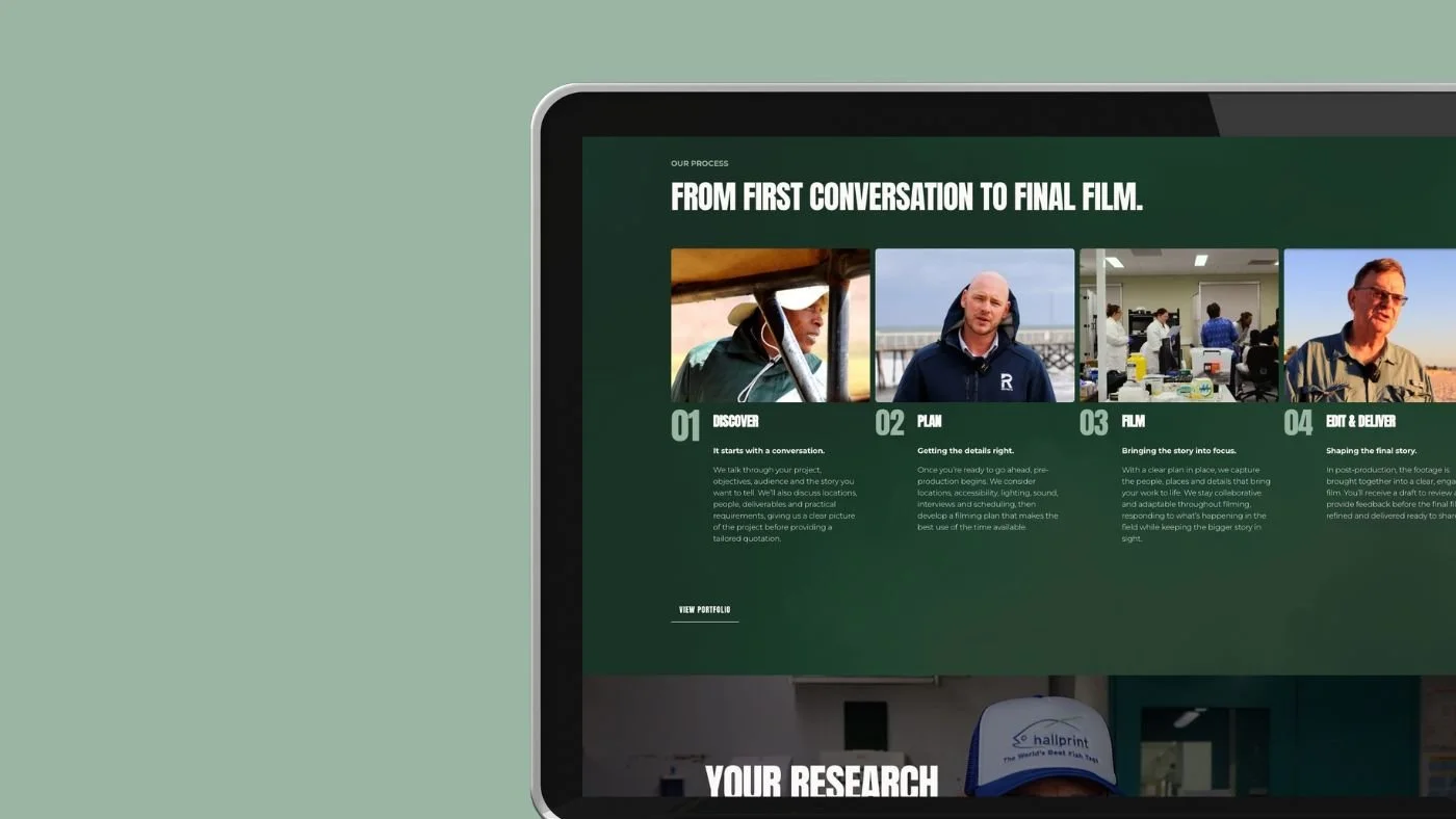 Green website design for nature film company.jpg