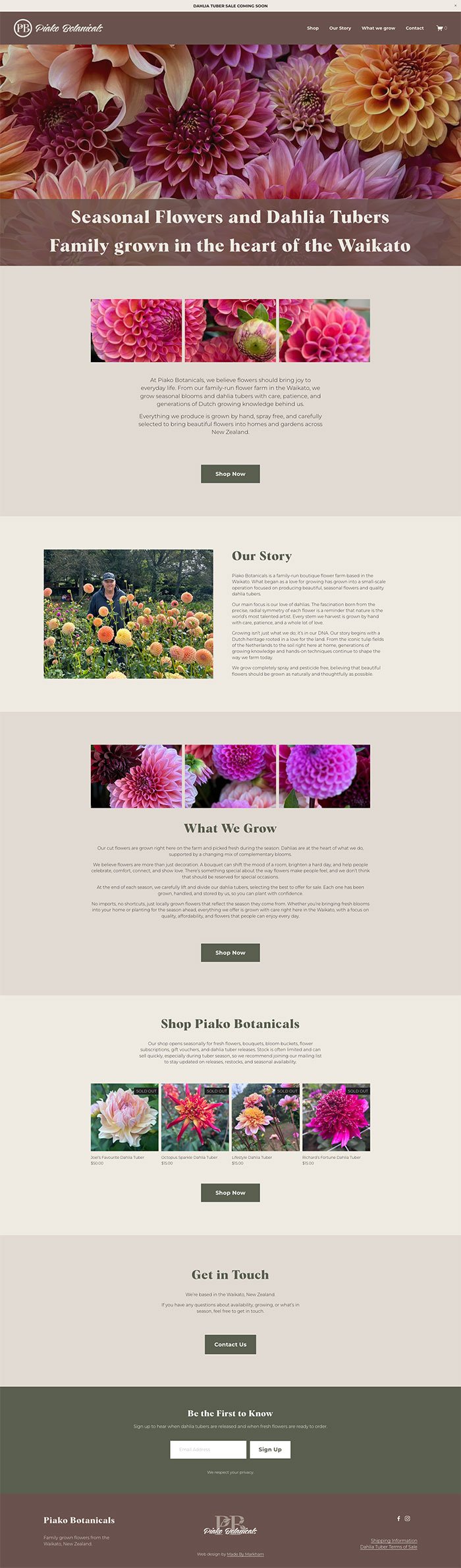 Flower grower website design NZ