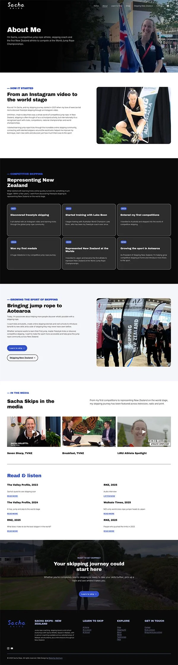 Blue black and white website design nz