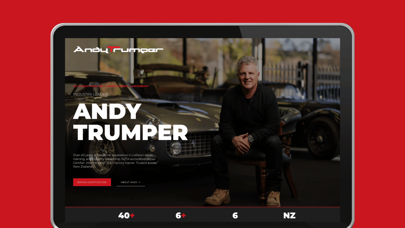 ANDY TRUMPER personal branding one page website