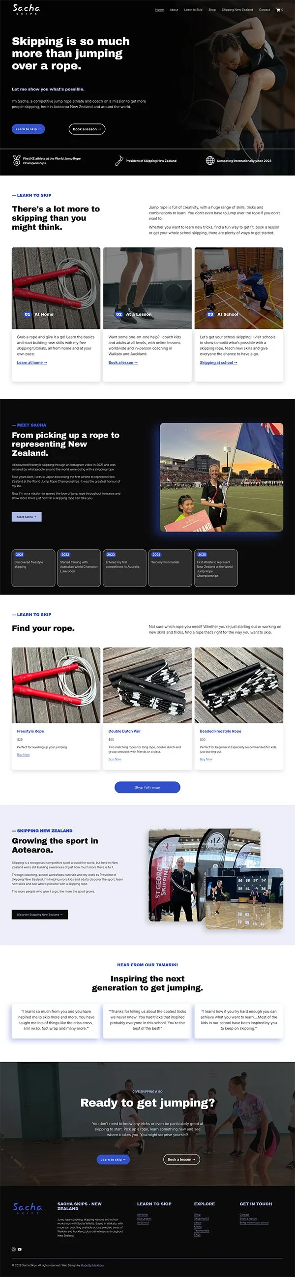 Bright modern and sporty website design NZ