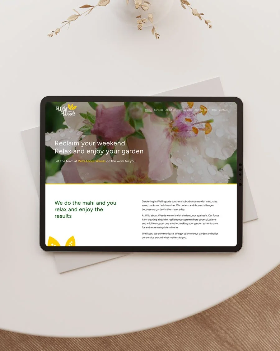 Wild about weeds website on tablet