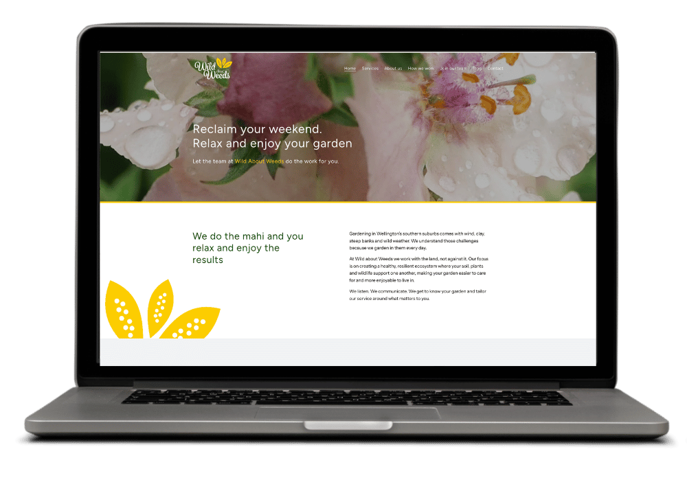 Wild about weeds website on screen