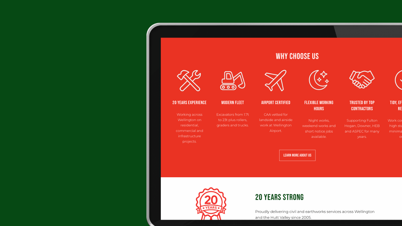 Construction website design civil contractors in NZ