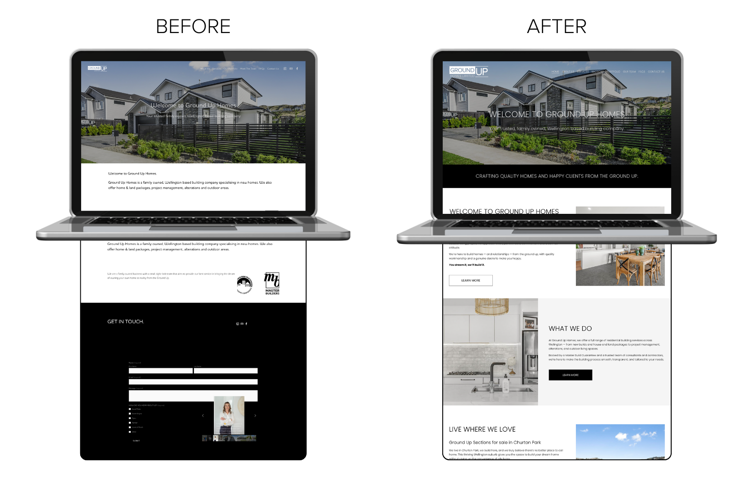 Ground Up Homes Squarespace Website Rebuild – Wellington NZ