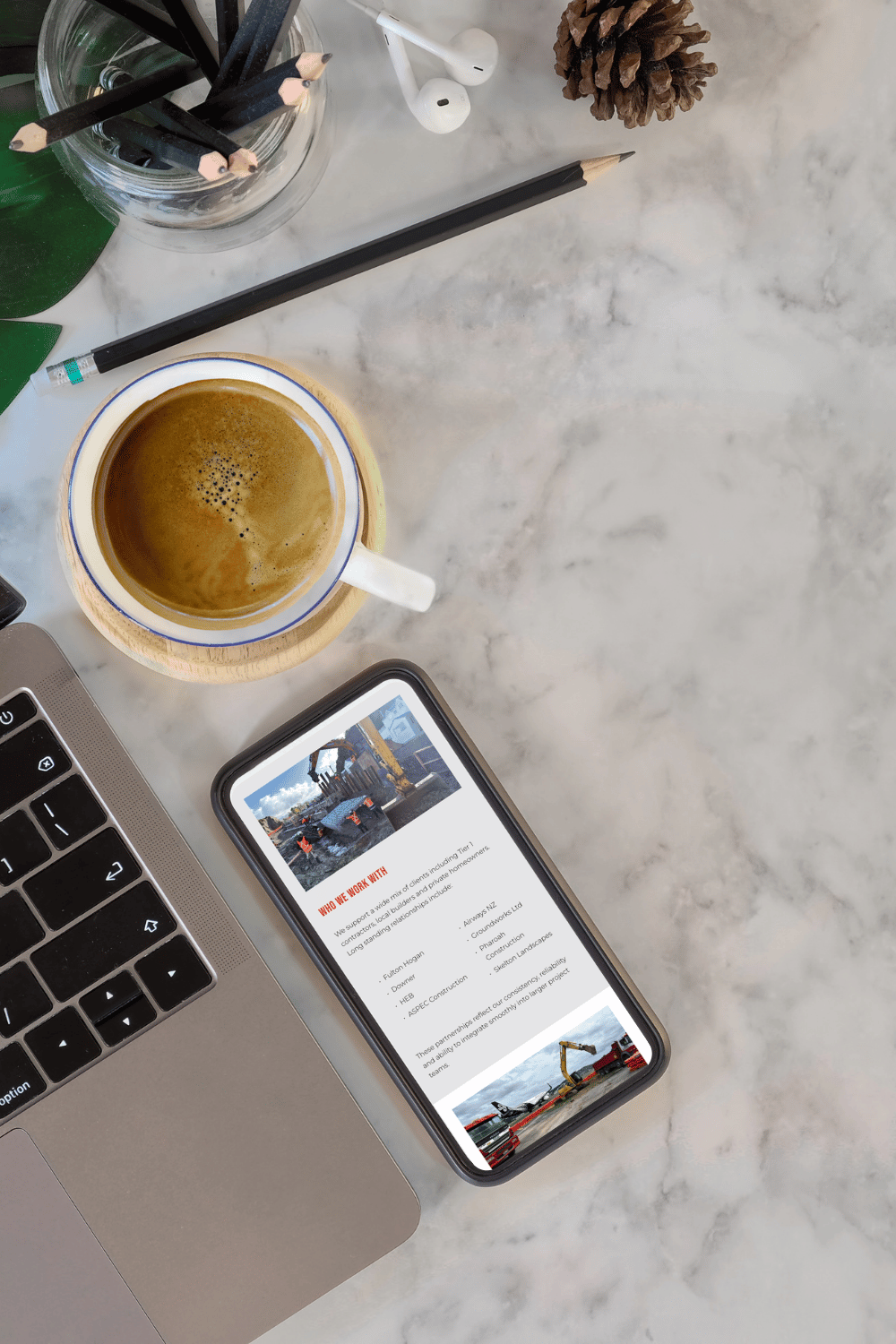 Total site works on screen