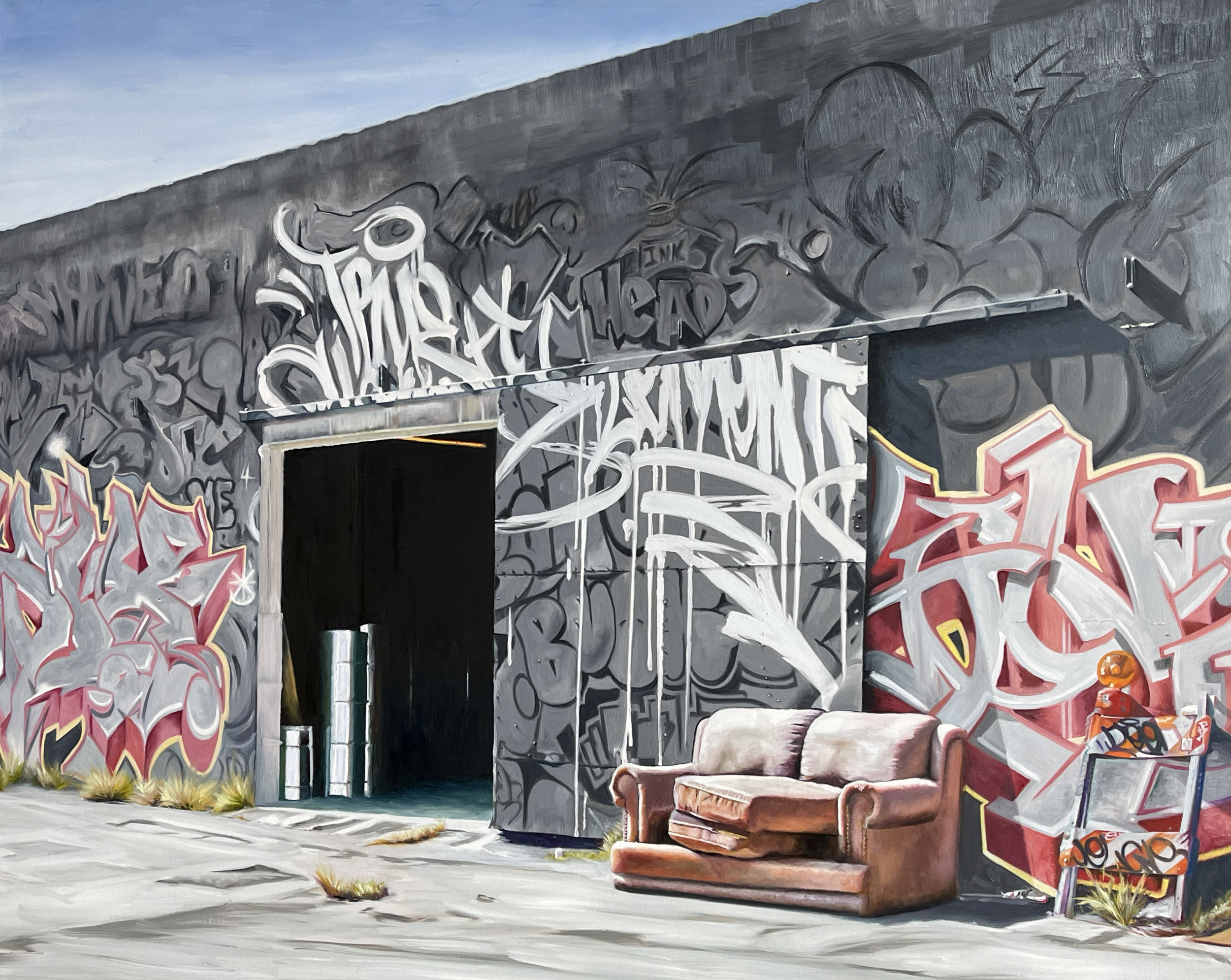 Sofa, Wynwood, oil & alkyd on canvas, 48 x 60 in. $8,000