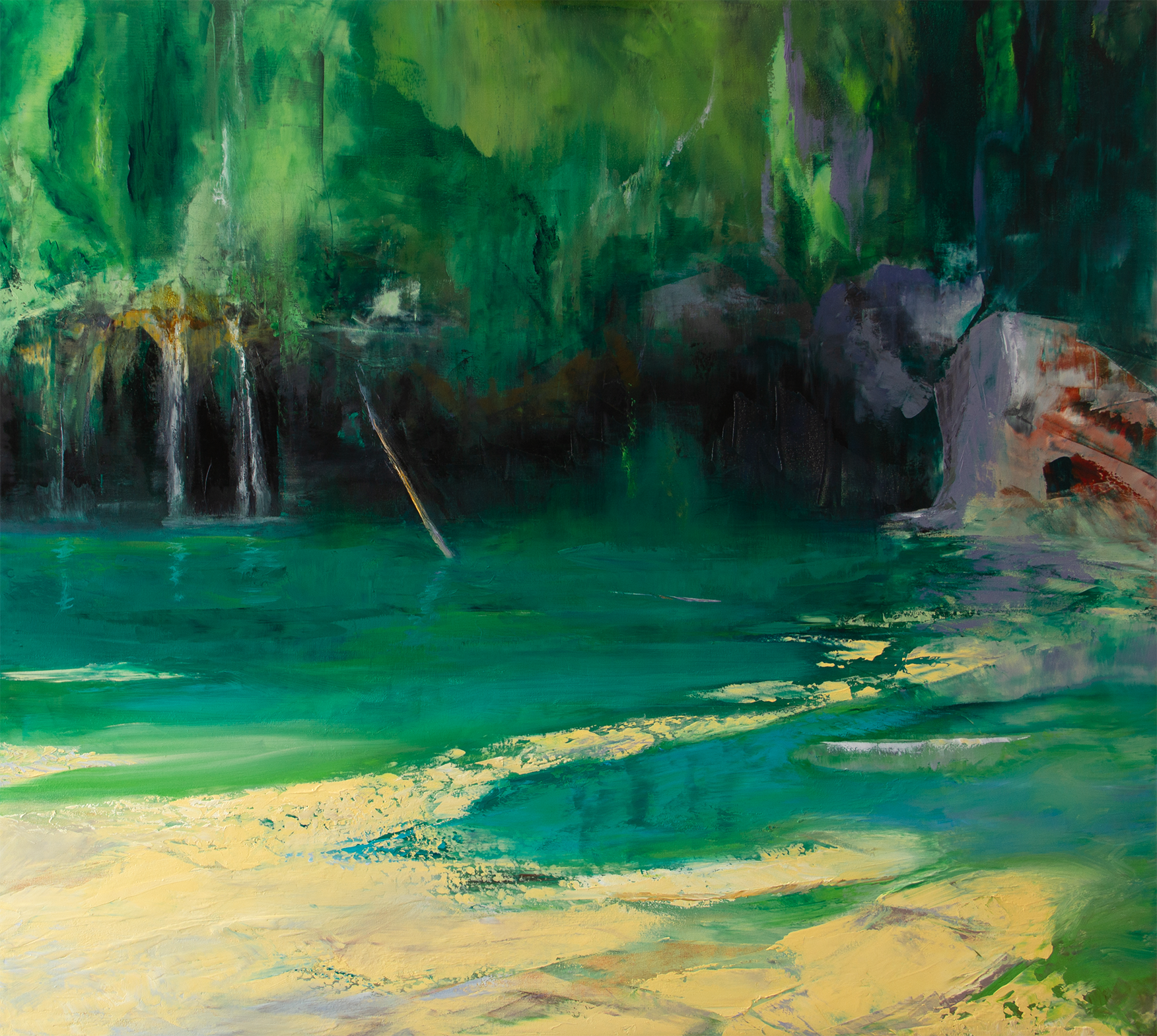 Conditions: Stillness Before Collapse  2026 36in. x 40in. oil, cold wax, alkyd on canvas