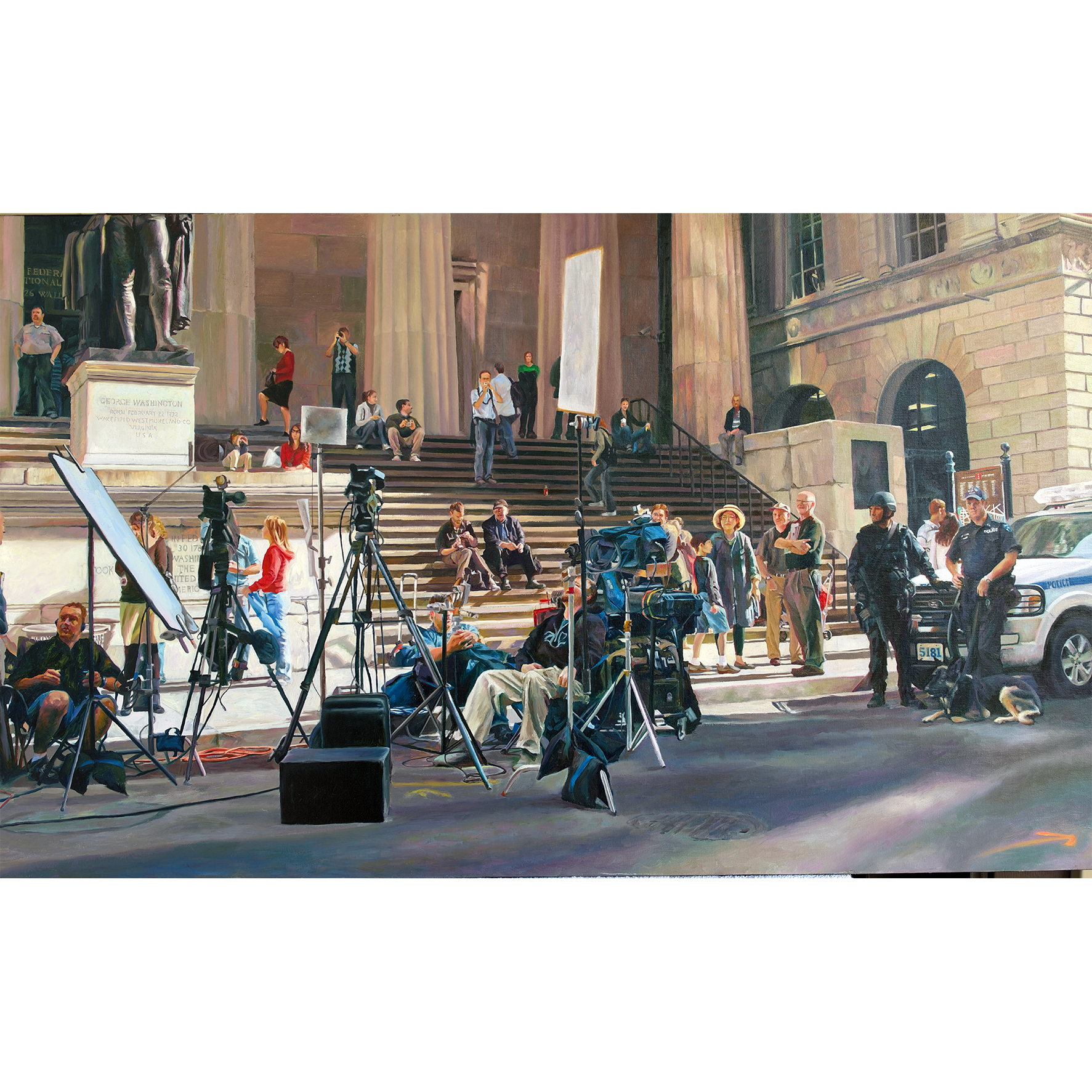 Wall Sreet Vigil, oil on canvas, 26 X 44 in., $7,000