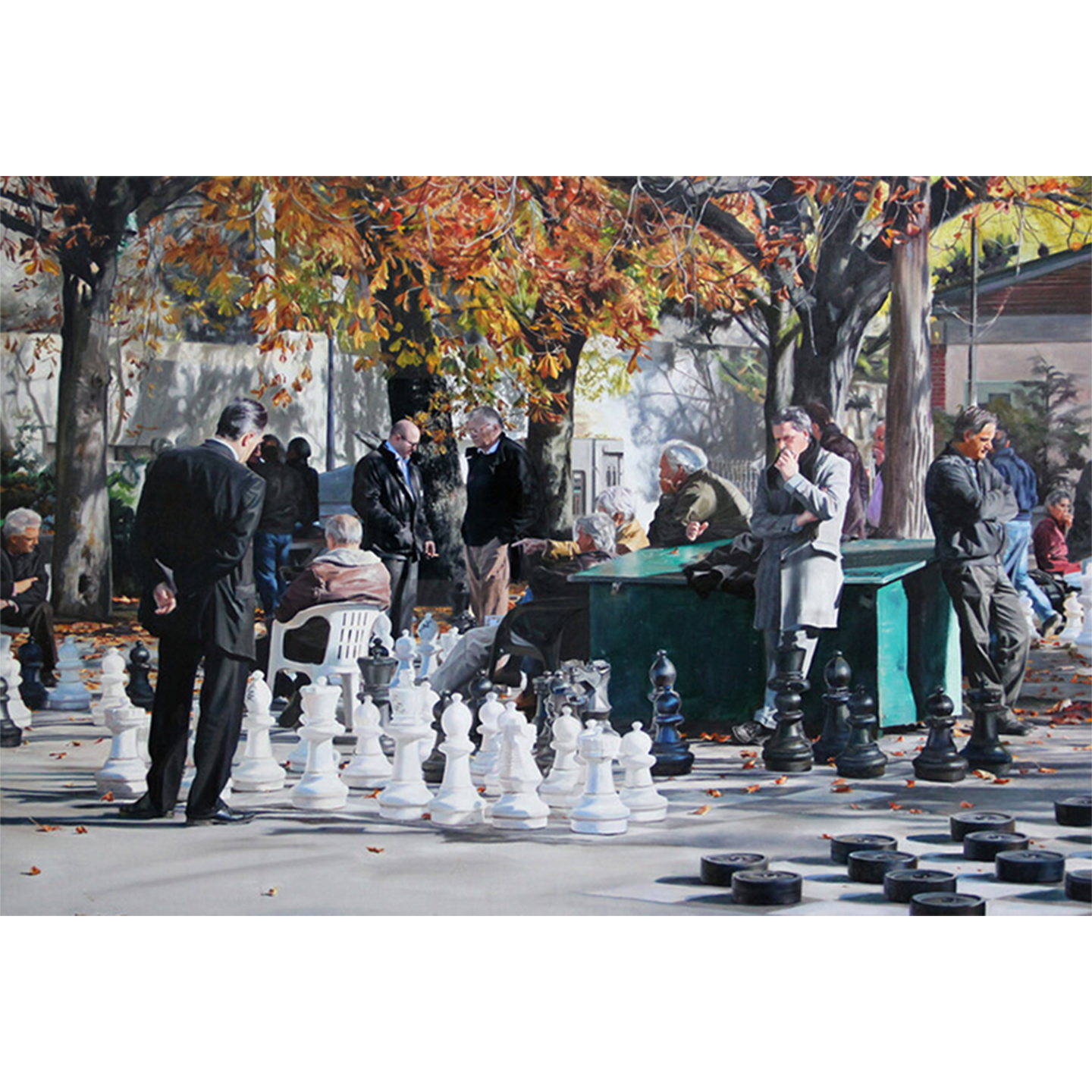 A Game of Chess, oil on canvas, 48 X 60 in.,  SOLD