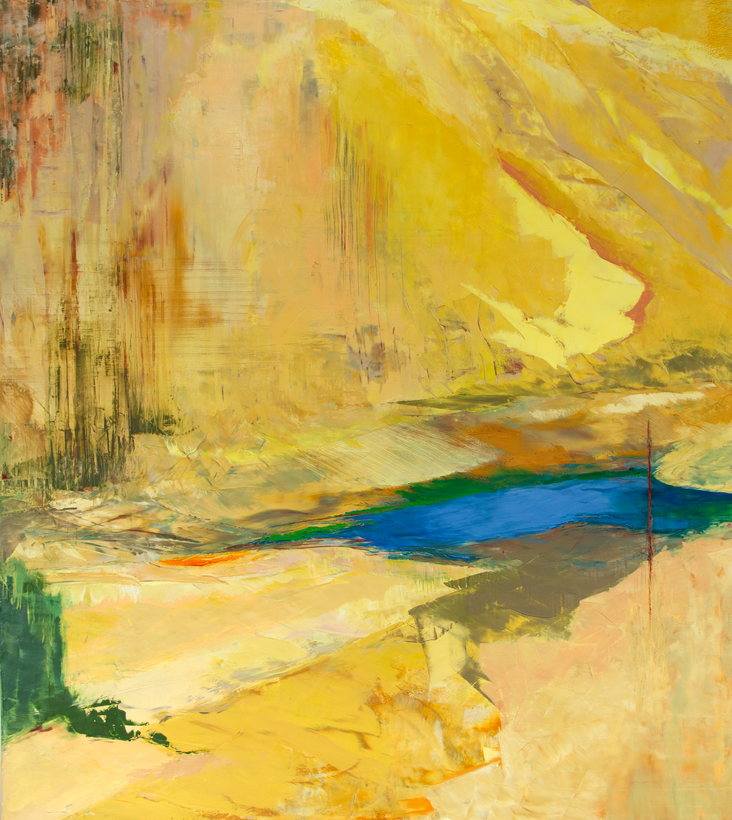 Conditions: Yellow  40 in. x 36 in. oil, cold wax on canvas 