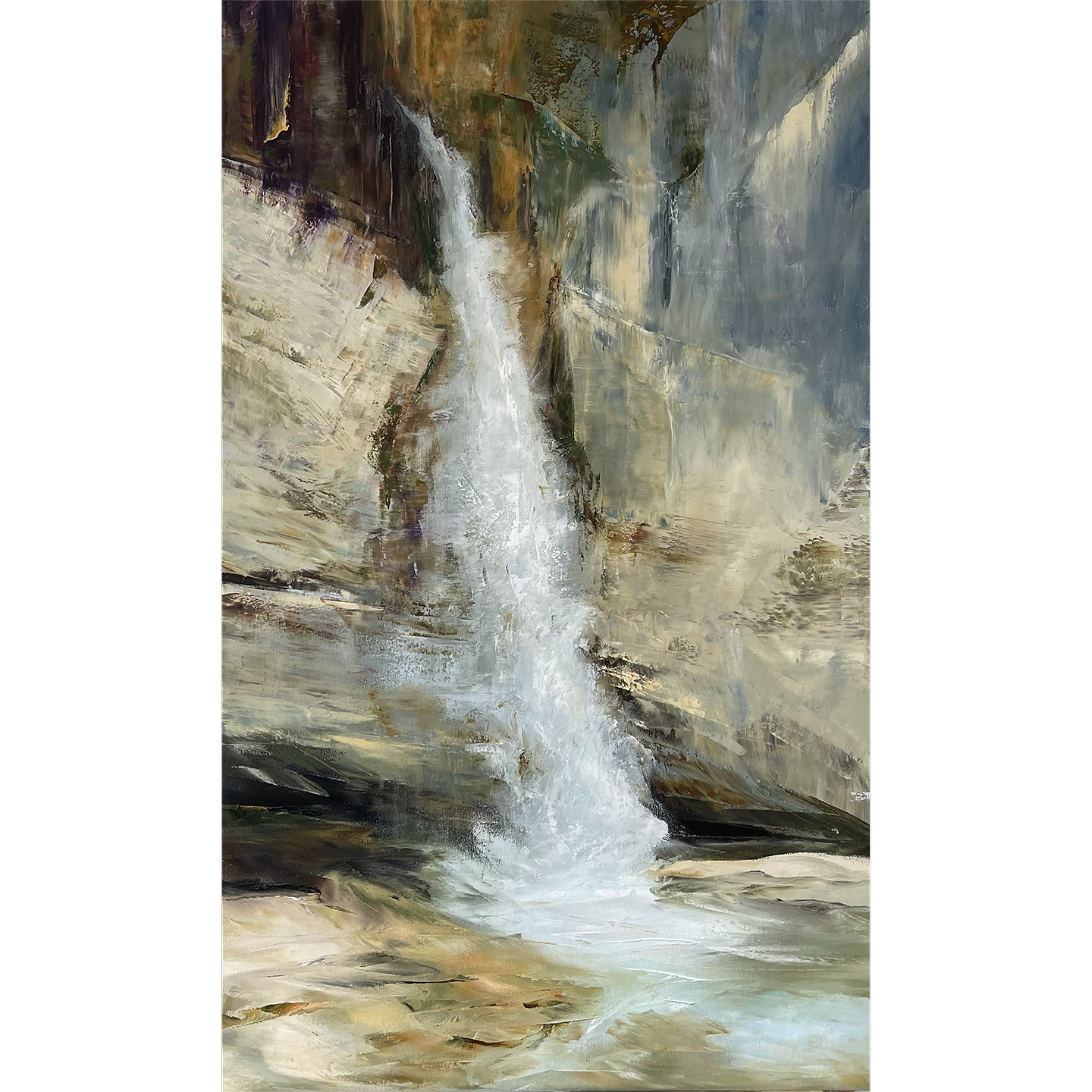 Pressure, oil and cold wax on canvas, 44 x 27 in. SOLD