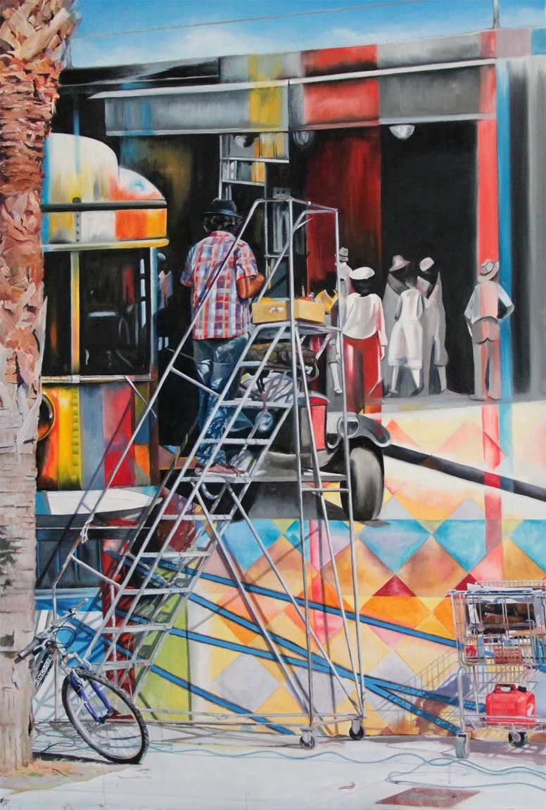Wynwood 2nd Ave.~ Oil and alkyd resin on canvas 72in x 40 in