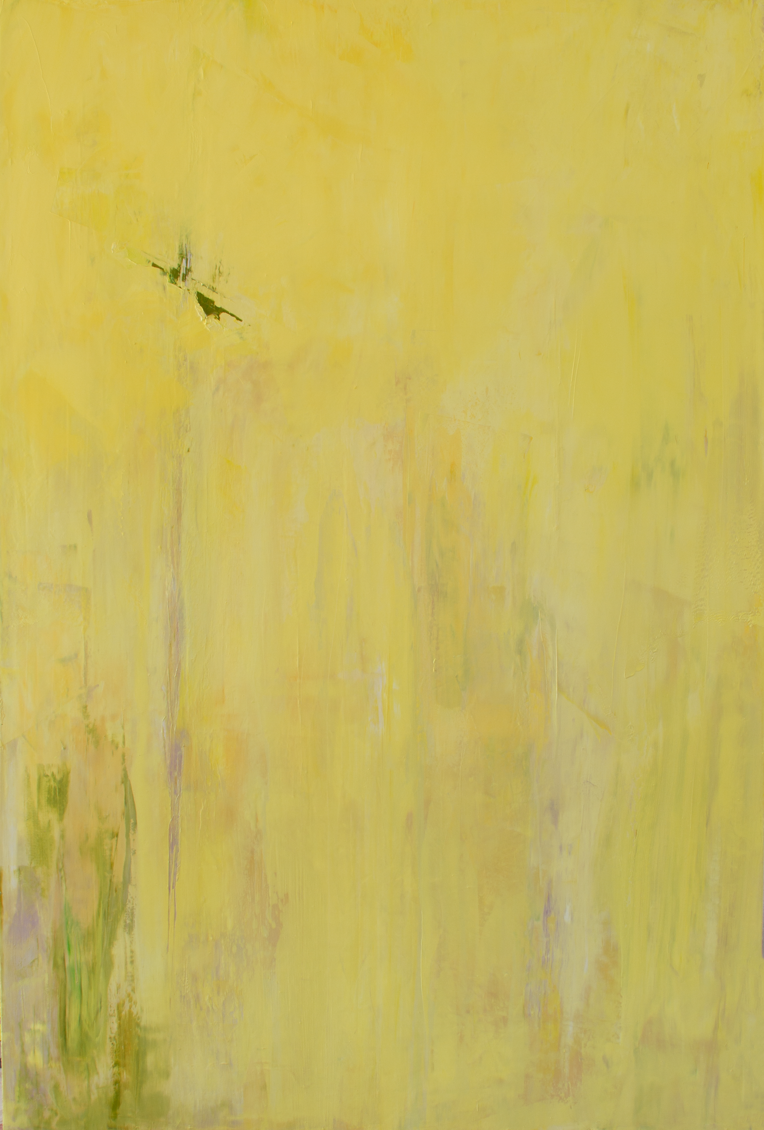 Conditions II: Held in Yellow, oil, cold wax, alkyd on canvas 60in. x 40in.