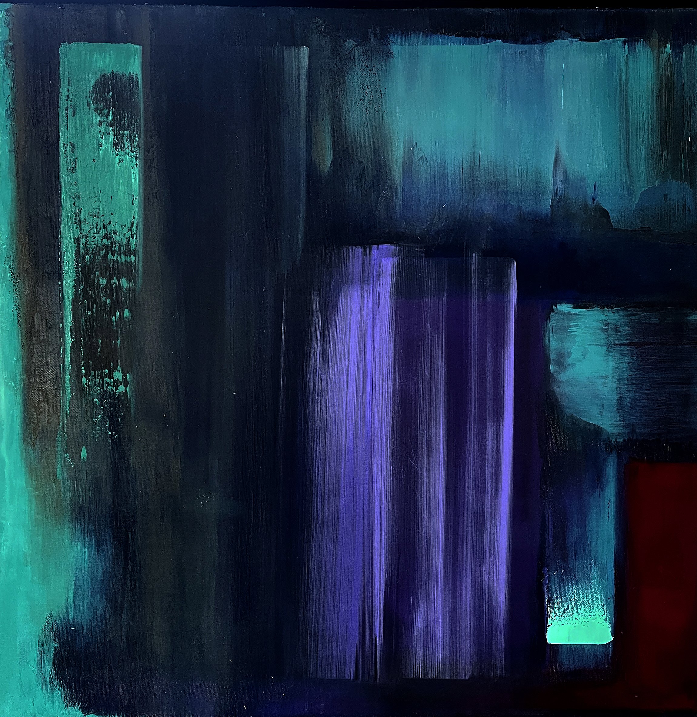 #46, oil, alkyd, cold wax 20x20 in.