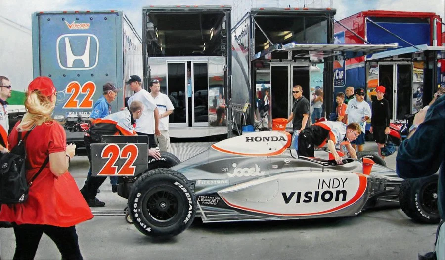 Indy Vision, oil & alkyd on canvas 27 x 44 in.