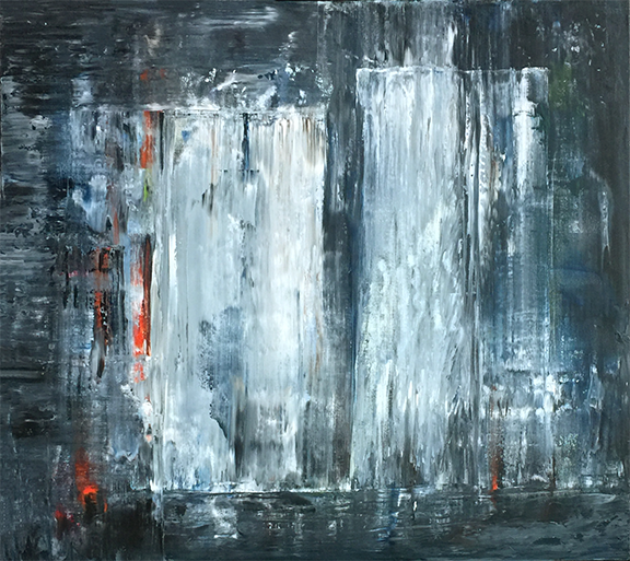 #2, oil, alkyd, cold wax 36x40 in.