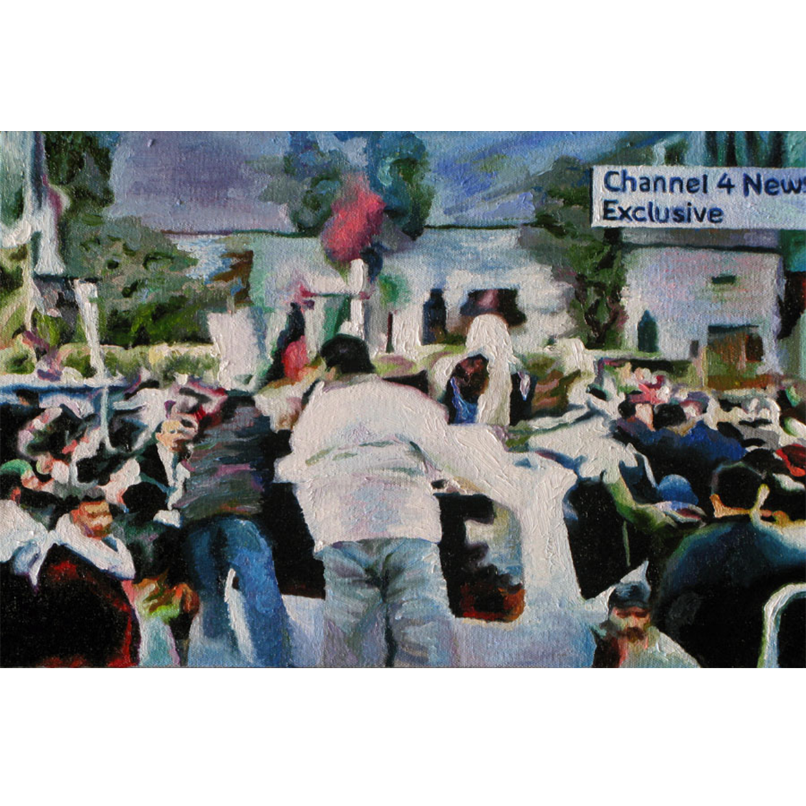 Death in Pakistan, oil on canvas, 16"x22"