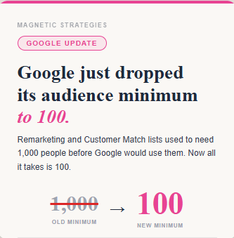 Google Update: Google Reduces Audience Size