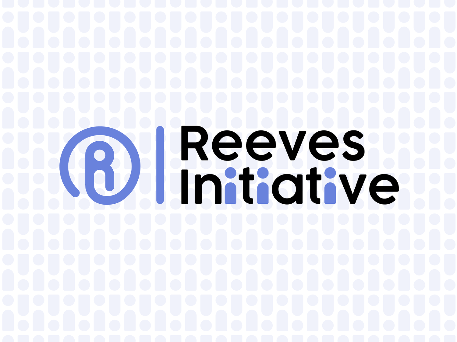 Reeves Initiative brand identity with a blue monogram