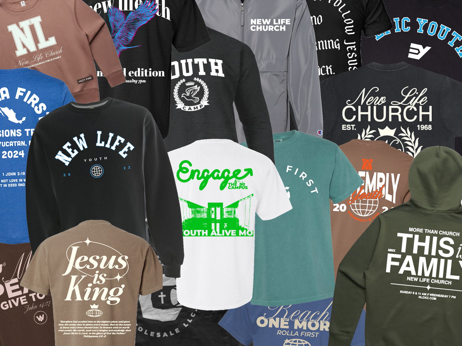A collection of custom apparel graphics by Masch Media